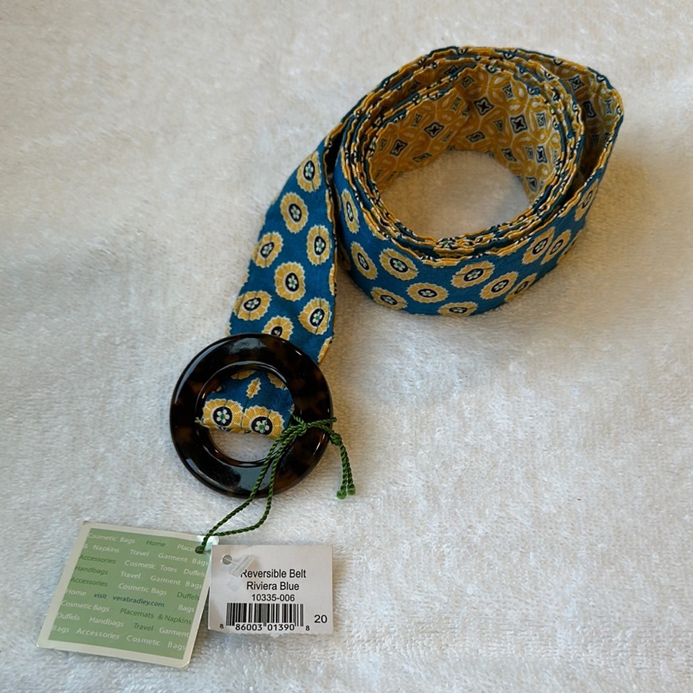 Vera Bradley Blue and Yellow Floral Belt